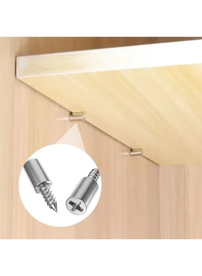 20 Sets No Drill Cross Layer Shelf Brackets Self Tapping Board Support Screws Adjustable - Image 3