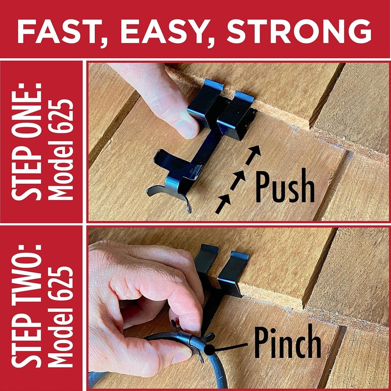 Grip Clip Roof Clips, Safe for Heat Tape, Electric Cable & Roof Heat Cable Installation, Prevents Roof Damage, Easy Nail-Free Outdoor Cable Clips, Your Ultimate Cable Clip (.625-25 Pack) - Image 3