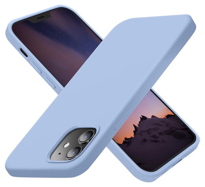 متوافق مع جراب iPhone 11 مقاس 6.1 بوصة من السيليكون السائل النحيف 4 طبقات من مطاط الجل الناعم المقاوم للصدمات مع بطانة من الألياف الدقيقة المضادة للخدش (أزرق فاتح) - Image 1