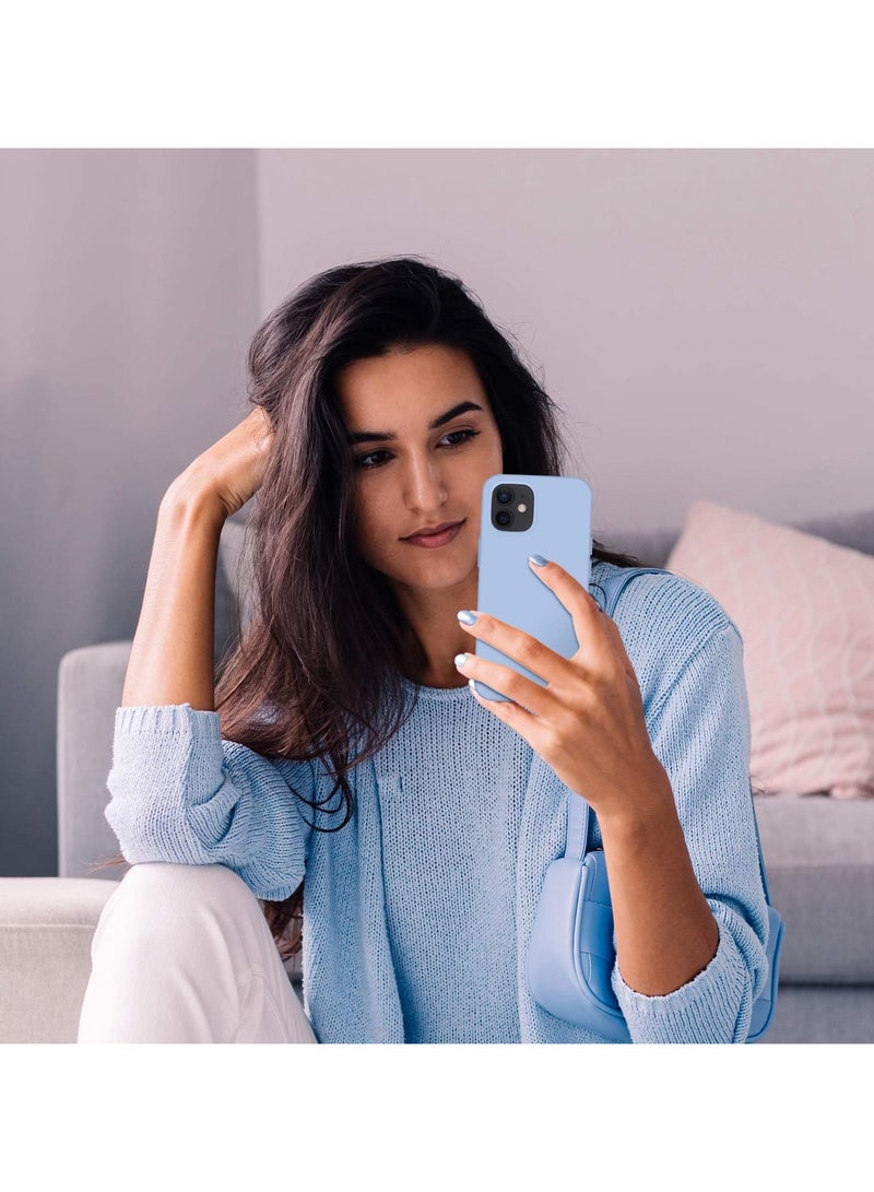 متوافق مع جراب iPhone 11 مقاس 6.1 بوصة من السيليكون السائل النحيف 4 طبقات من مطاط الجل الناعم المقاوم للصدمات مع بطانة من الألياف الدقيقة المضادة للخدش (أزرق فاتح) - Image 2