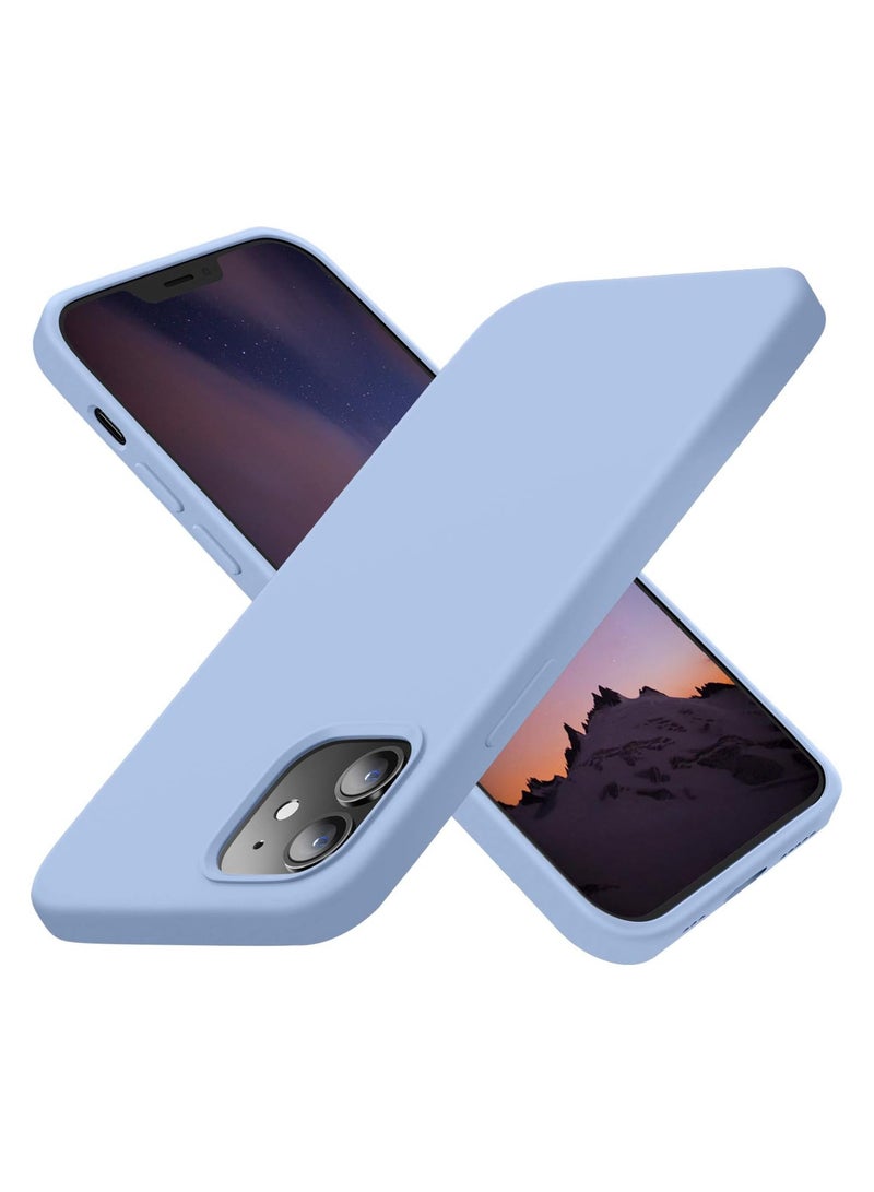 متوافق مع جراب iPhone 11 مقاس 6.1 بوصة من السيليكون السائل النحيف 4 طبقات من مطاط الجل الناعم المقاوم للصدمات مع بطانة من الألياف الدقيقة المضادة للخدش (أزرق فاتح) - Image 1