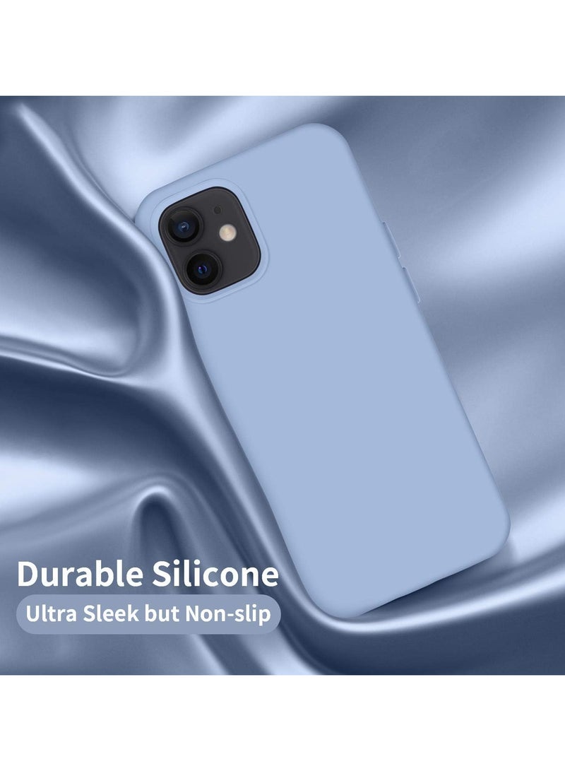 متوافق مع جراب iPhone 11 مقاس 6.1 بوصة من السيليكون السائل النحيف 4 طبقات من مطاط الجل الناعم المقاوم للصدمات مع بطانة من الألياف الدقيقة المضادة للخدش (أزرق فاتح) - Image 4