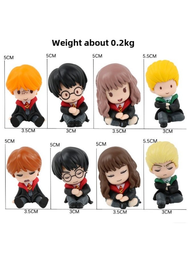 هاري بوتر صناعة يدوية هاري بوتر رون أنيمي الطرفية صندوق أعمى لعبة البيض آلة التواء دمية دمية بالجملة-اللون: 8 أنواع من وضعية الجلوس - Image 1