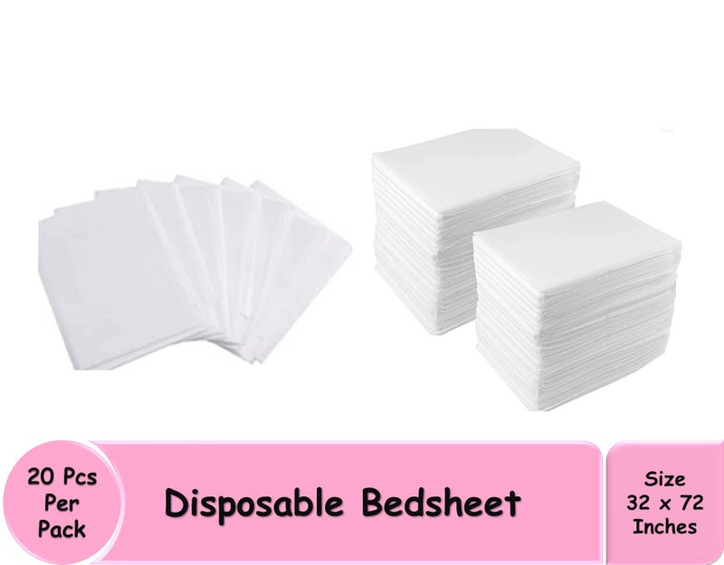 gypsy inc Gypsy 20 Pcs NonWoven Disposable Bedsheet 32x72 Inch–White|Massage Table Sheet Protector|Salon,Spa,Parlour,Tattoo, Elderly Care,Patients,Clinics,Travel|Thick Breathable,Waterproof & Oilproof Bed Cover - Image 2