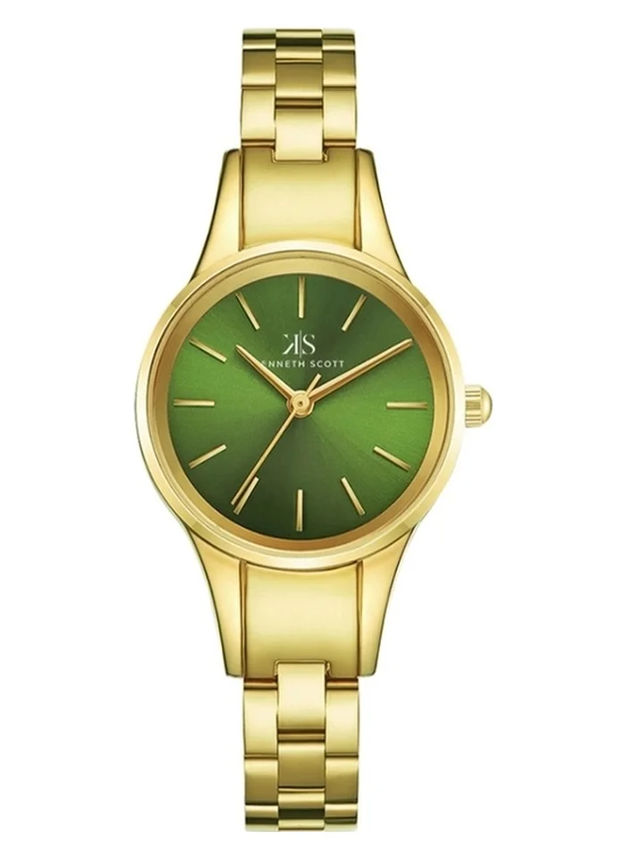 KENNETH SCOTT Kenneth Scott K22517-GBGH Women's Analog Display Watch & Stainless Steel Strap Gold