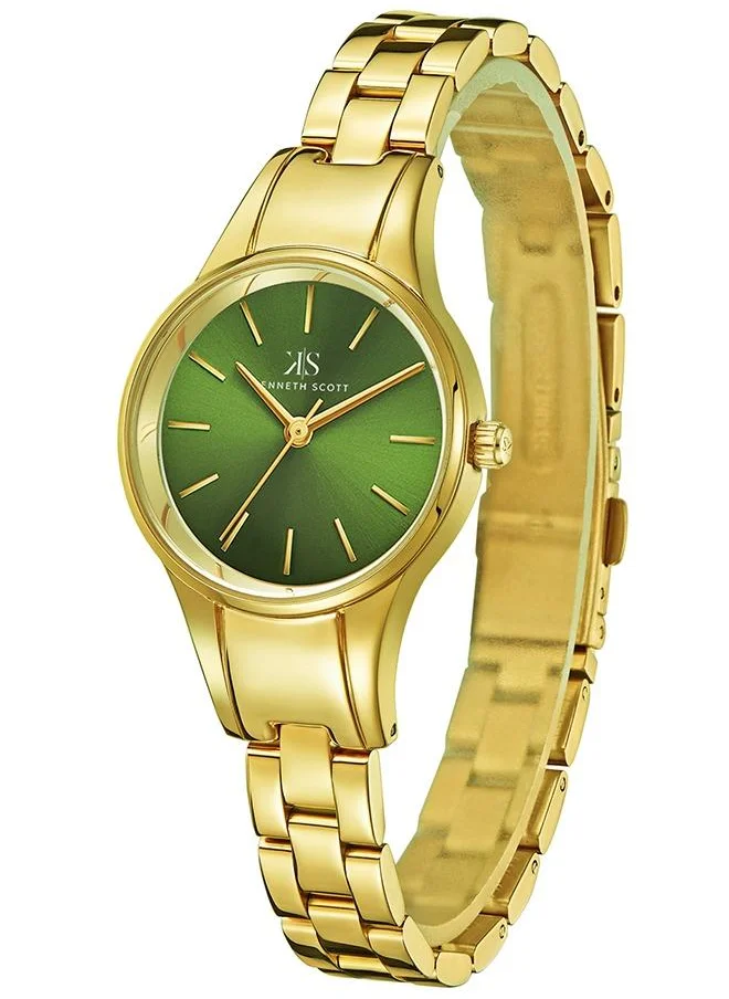 كينيث سكوت Kenneth Scott K22517-GBGH Women's Analog Display Watch & Stainless Steel Strap Gold