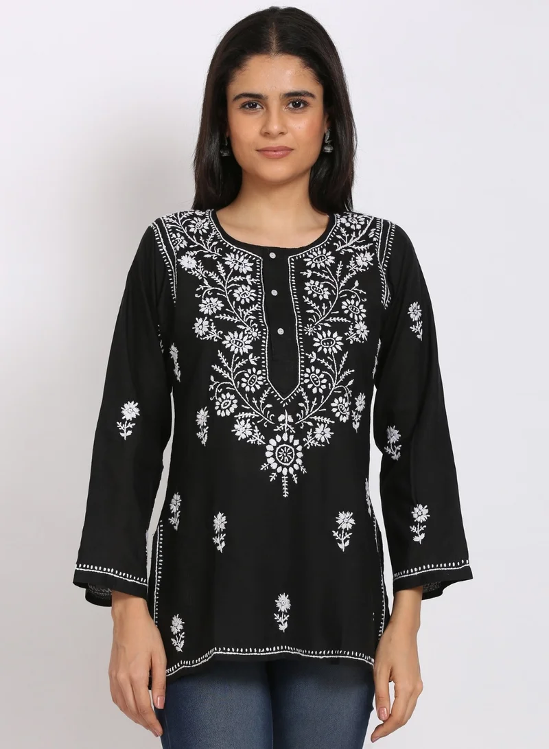 Alaya Women Hand Embroidered Chikankari Cotton Kurti-ALSTV115