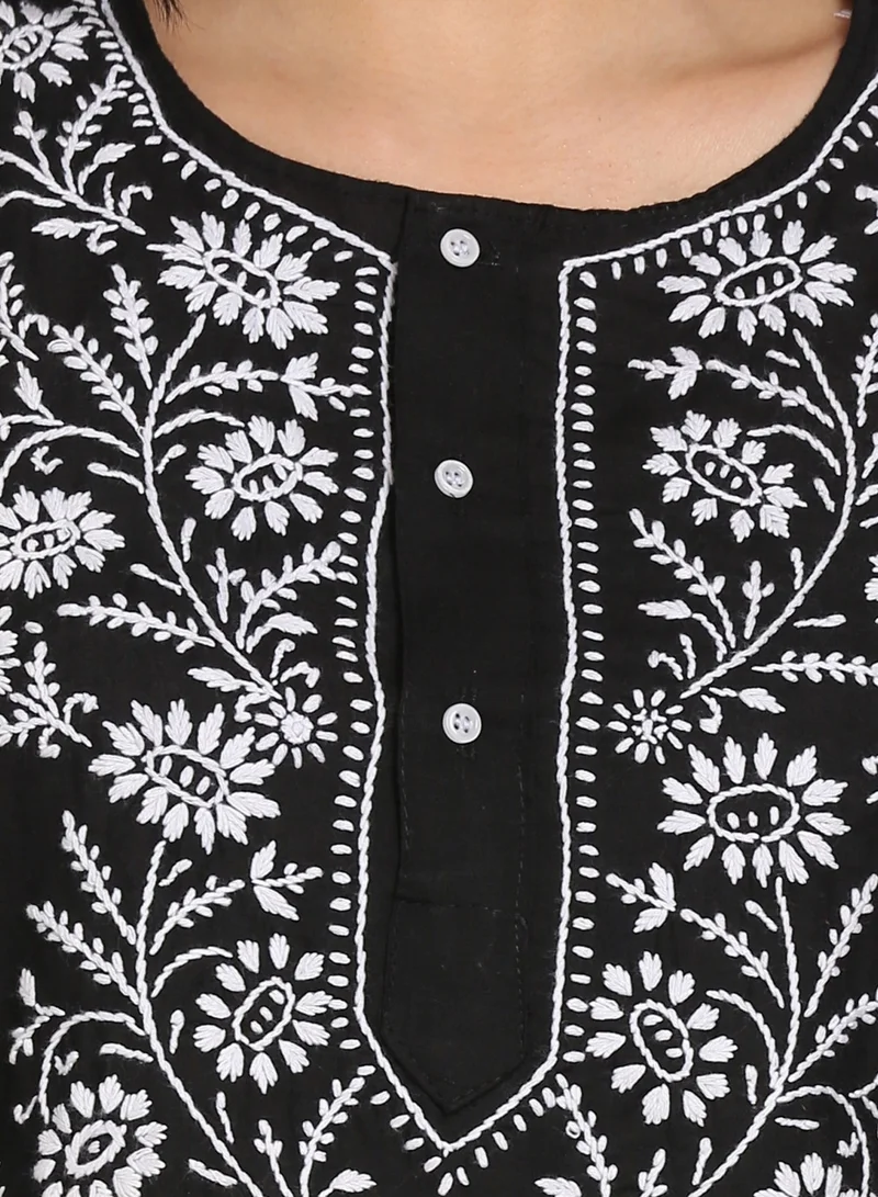 Alaya Women Hand Embroidered Chikankari Cotton Kurti-ALSTV115