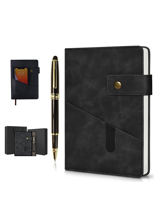 BiuTFon A5 Lined Leather Journal Notebook,Personalized Hardcover Journal Set with Pen & Gift Box,200 Pages 100 gsm Thick Ruled Paper Daily Diary for Men Women School,Travel,Business,Work,Home Writing - Image 1