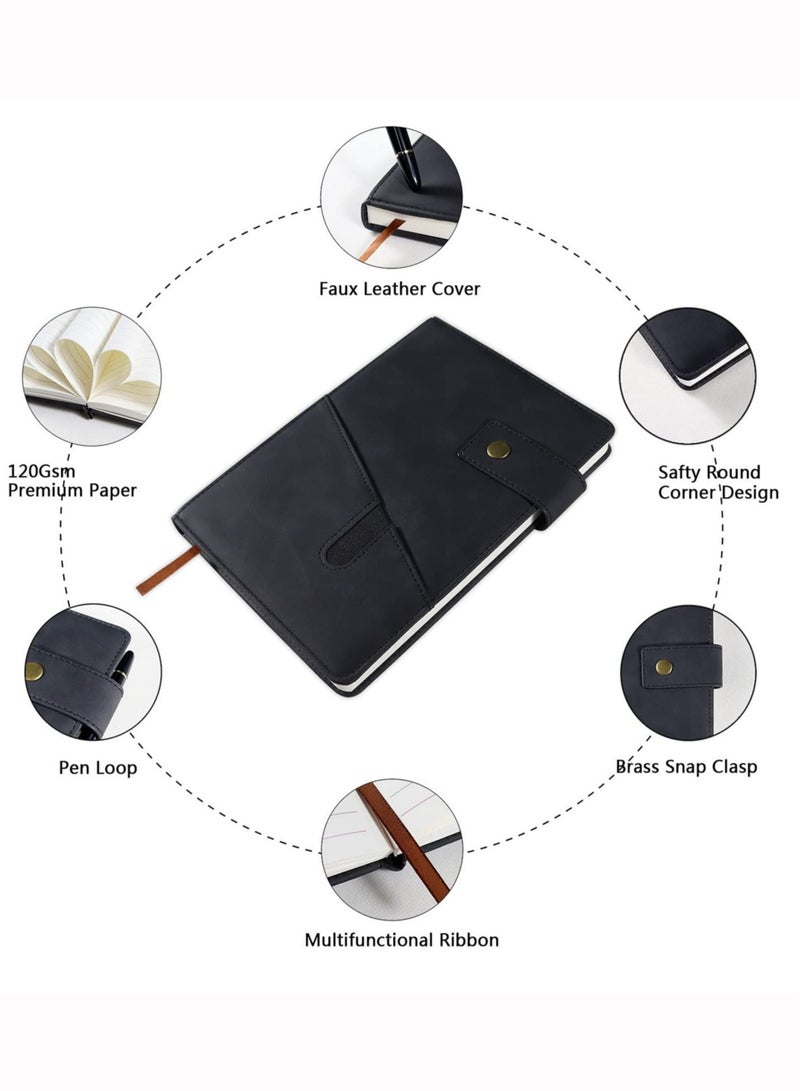 BiuTFon A5 Lined Leather Journal Notebook,Personalized Hardcover Journal Set with Pen & Gift Box,200 Pages 100 gsm Thick Ruled Paper Daily Diary for Men Women School,Travel,Business,Work,Home Writing - Image 5