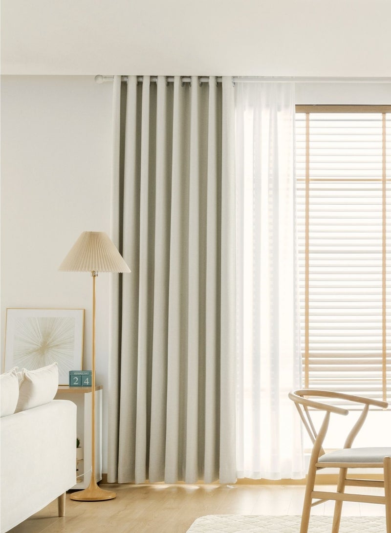 QBAID Blackout Curtain – 1 Piece | Natural Texture | Grommet, Hook & Back Tab Hanging Options - Image 2