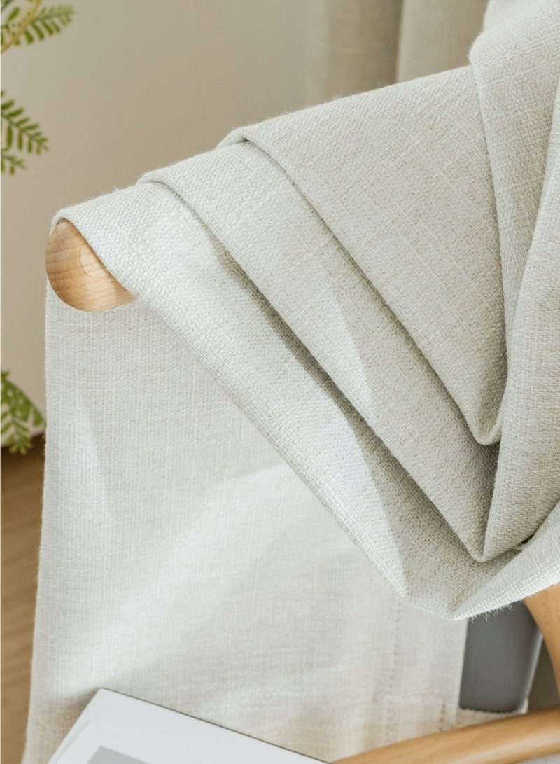 QBAID Blackout Curtain – 1 Piece | Natural Texture | Grommet, Hook & Back Tab Hanging Options - Image 3