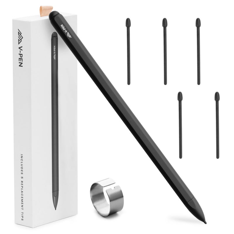 Group Vertical V-Pen EMR Stylus Remarkable 2 Pen Replacement with Digital Eraser + 5 Tips | 4096 Pressure Level Sensitivity & Palm Rejection | Digital Pen Marker Plus Compatible Kindle Scribe & Tablet Pen - Image 1