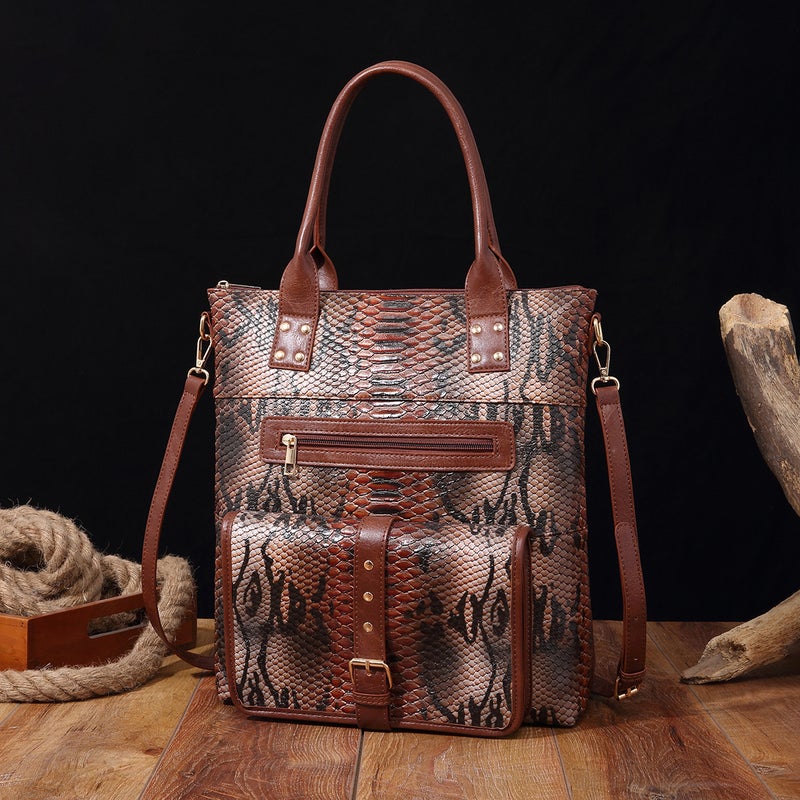 Retro New Tote Snake Shoulder Handbag Aztec For Independent Station Tk - Image 3