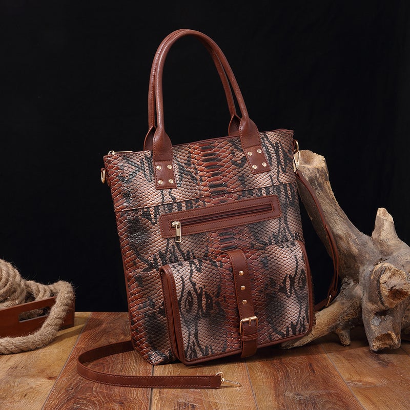 Retro New Tote Snake Shoulder Handbag Aztec For Independent Station Tk - Image 2