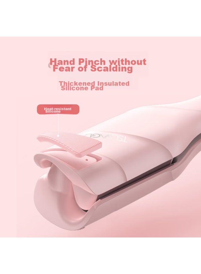 TSUYAGLA Cuiya Egg Roll Curling Iron, 36mm Water Wave Large Curling Iron, Negative Ion Deep V-shaped Long-lasting Styling Tool, T501 Pink, 520 Birthday Gift - Image 1