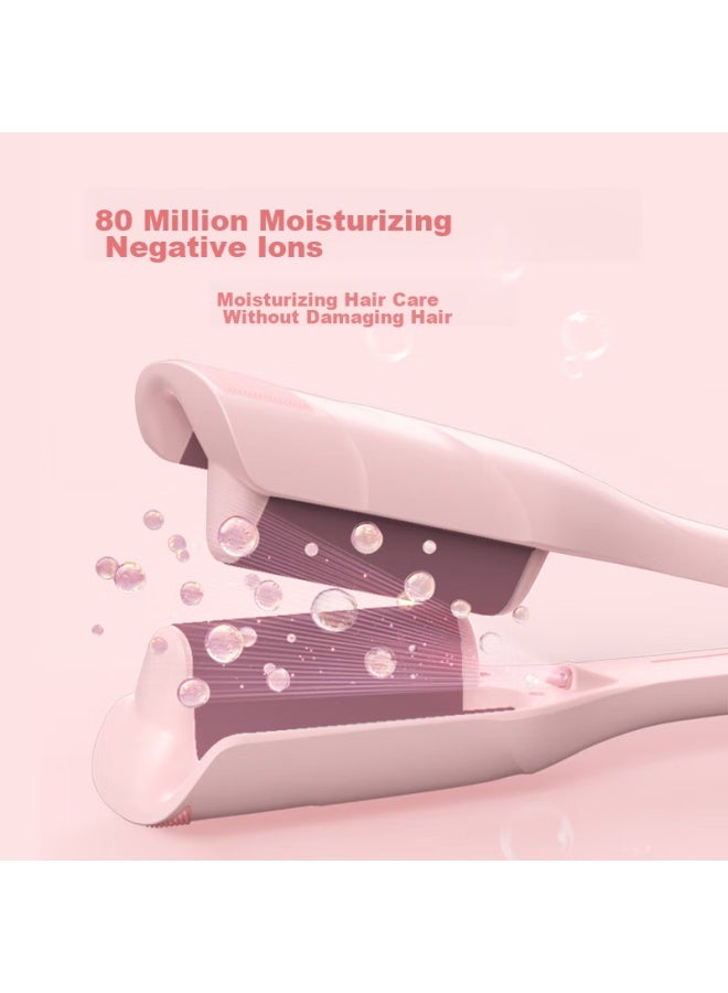 TSUYAGLA Cuiya Egg Roll Curling Iron, 36mm Water Wave Large Curling Iron, Negative Ion Deep V-shaped Long-lasting Styling Tool, T501 Pink, 520 Birthday Gift - Image 2