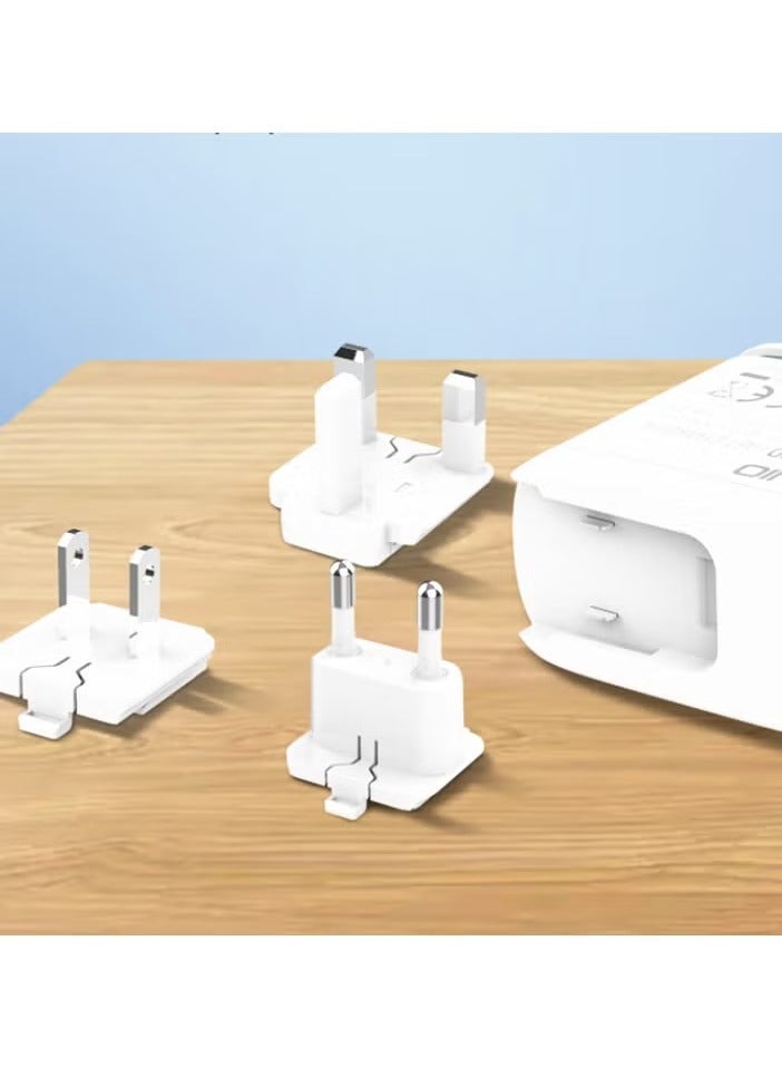 ELTRAZONE A2423C High-Quality EU Plug Fast Charger with LED – Dual Port (Type-C & USB) 20W, Includes Type-C to Type-C Charging Cable – White, Fast Charging for Smartphones, Tablets, and More - Image 4