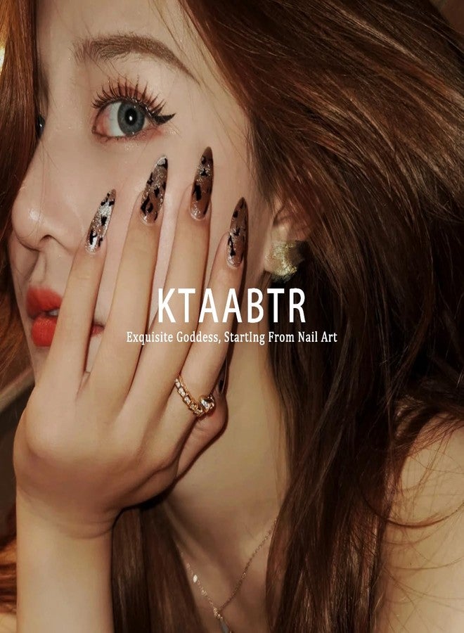 KTAABTR أظافر كتا بتير الفرنسية القصيرة على شكل لوز 24 قطعة لأعياد الاستقلال مع لاصق، تصميمات أظافر أكريليك بالكرز والنجوم، أظافر فرنسية قصيرة للنساء والفتيات - Image 5
