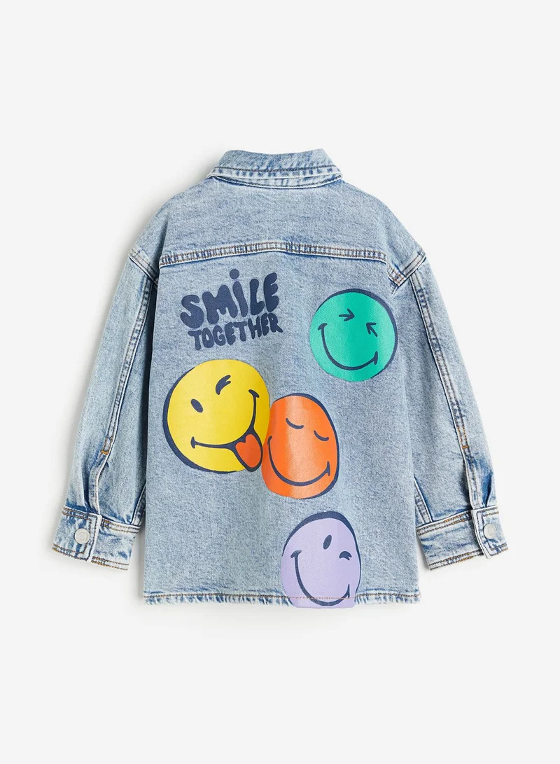 H&M Kids Smily Print Denim Shirt