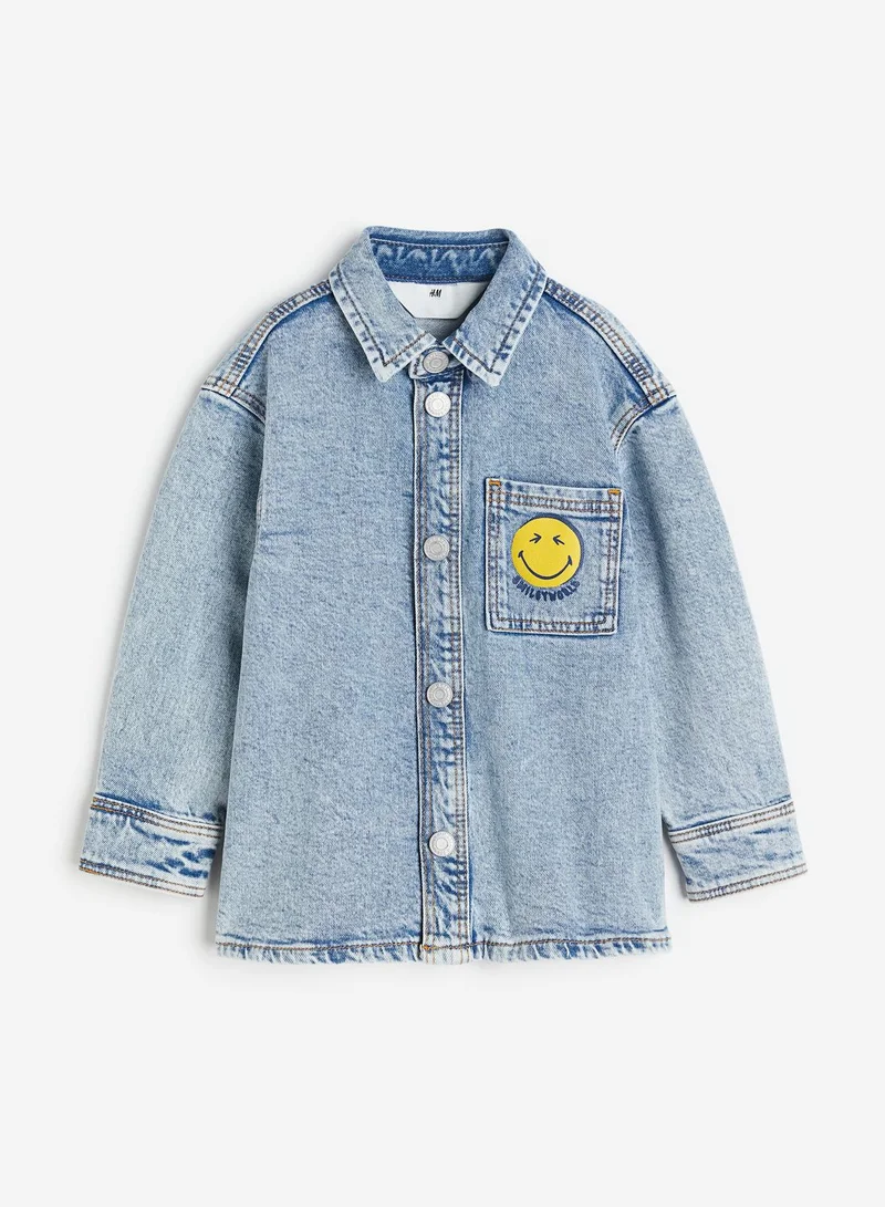 H&M Kids Smily Print Denim Shirt