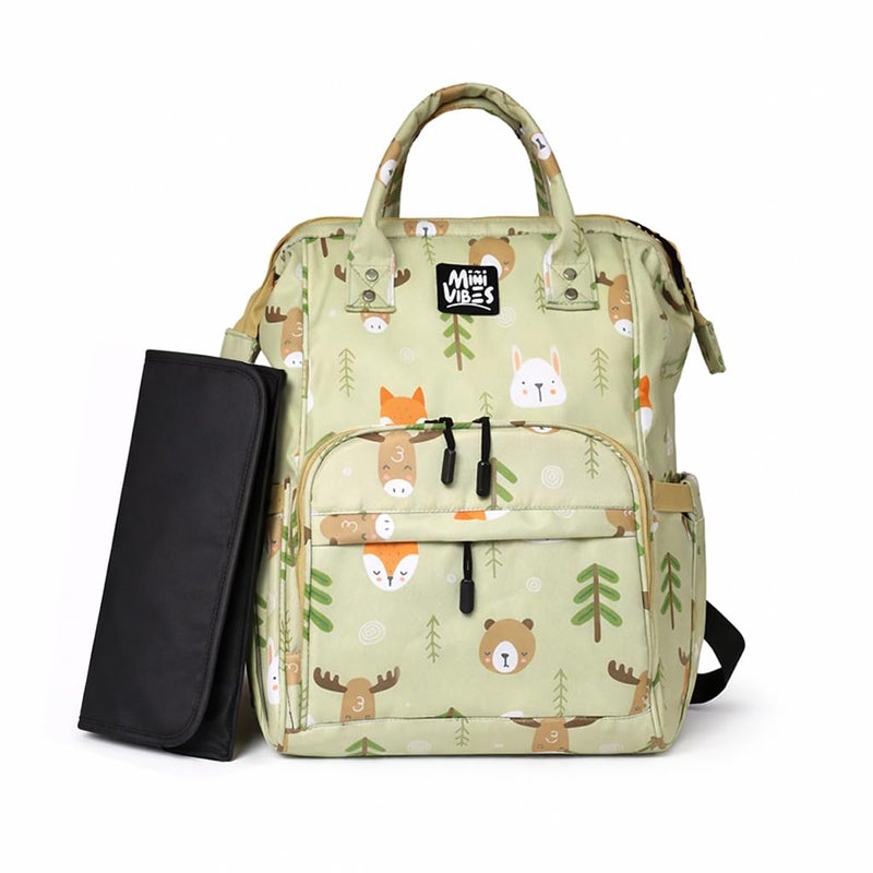 Mini Vibes Waterproof Diaper Bag – Premium Quality, Modern Design, Multiple Pockets, with Changing Mat