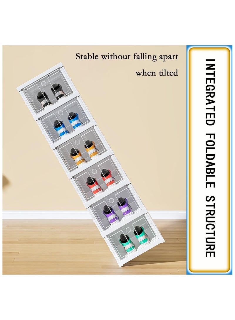 HYTTER Foldable Free Standing Shoe Rack | Space-Saving Organizer for Neat Shoe Storage | Stylish and Durable Design (6 Compartment) - Image 3