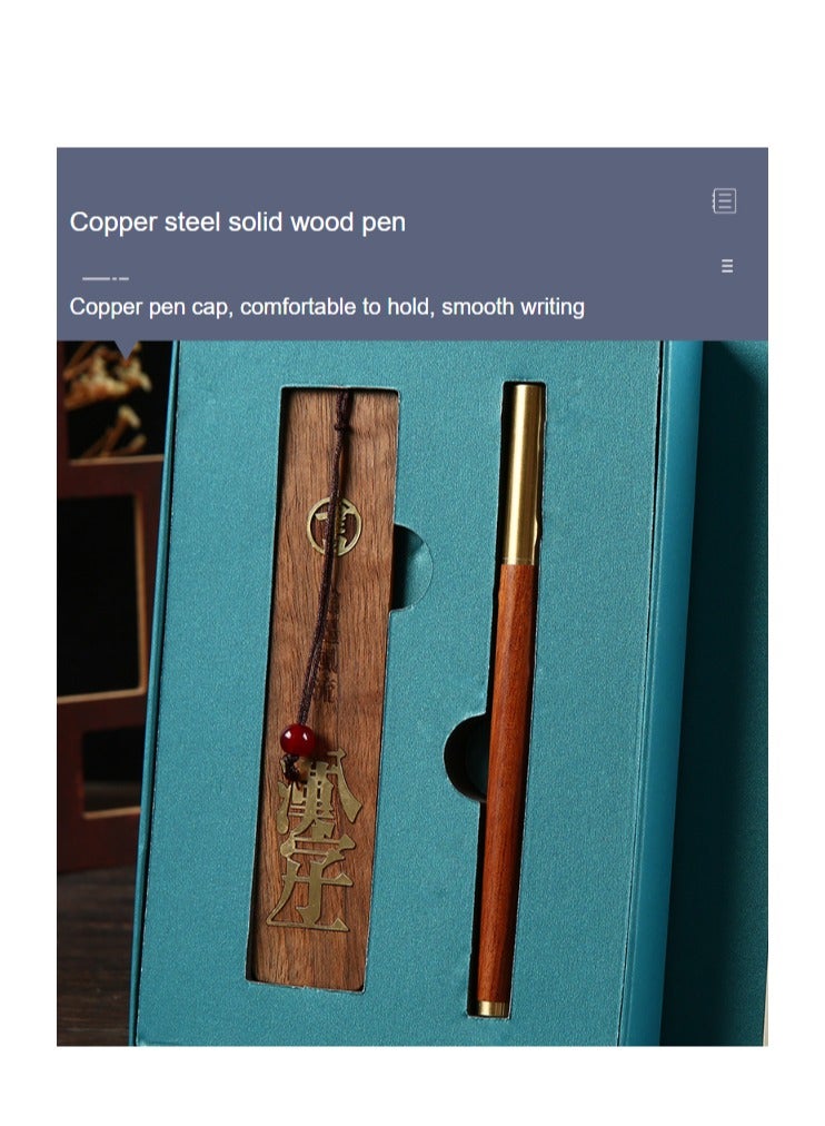 general Chinese style national trend musical instrument chess painting calligraphy wooden bookmark classical classic festival creative high-end gift set gift box - bookmark + pen - Image 5