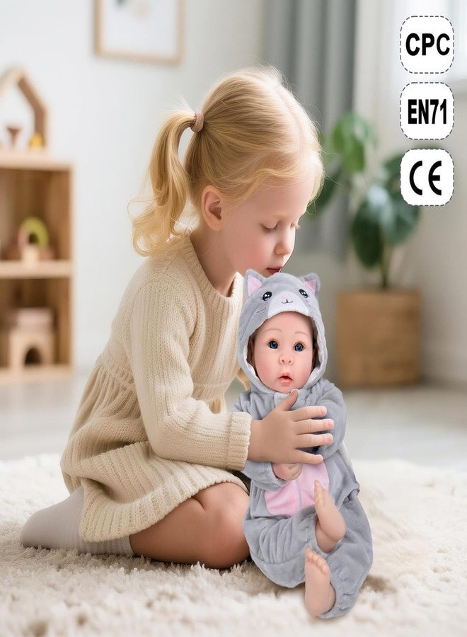 Aori Reborn Baby Dolls Realistic Lifelike Reborn Dolls 18 Inch Girl with Grey Clothing - Image 4