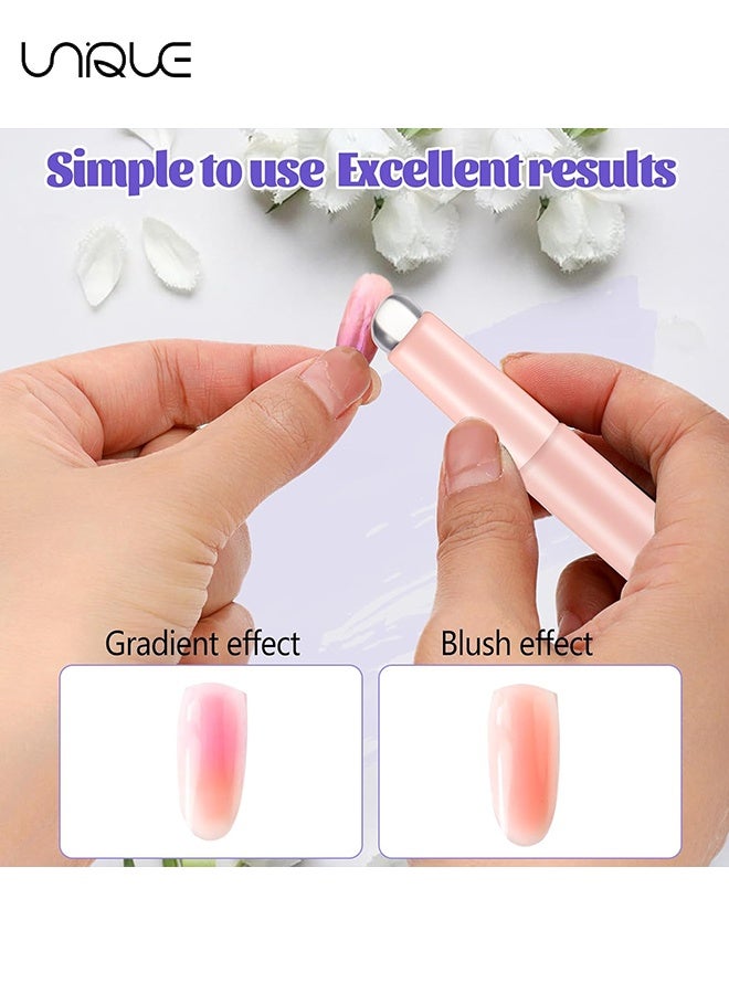 Unique 3 Piece Silicone Nail Art Brush Set, Multifunctional Nail Brush, Lip Brush, Makeup Brush, Reusable Nail Art Rendering Tools, Nail Polish Brush for UV Gel False Nails（Pink/Blue/Purple） - Image 3