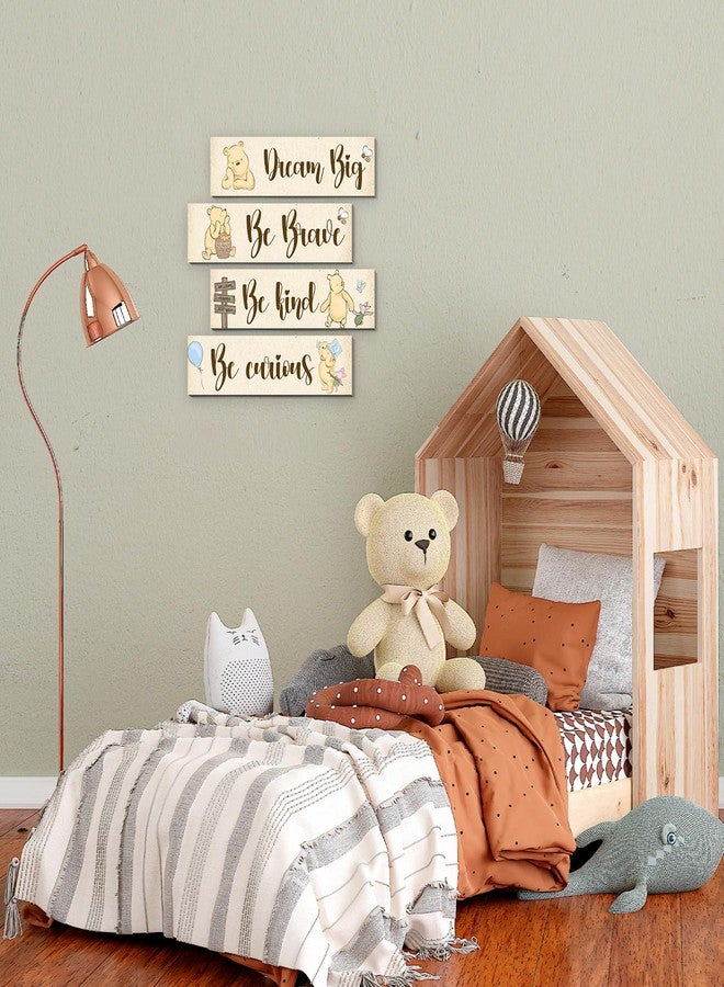 BirtDerr 4Pcs Winie the Pooh Nurasy Decor-Winnie Bedroom Wall Decor-Adorable Winnie the Pooh Sign for Baby Room-Winnie the Pooh Nursery Decor-Baby Shower Decorations(Classic) - Image 5