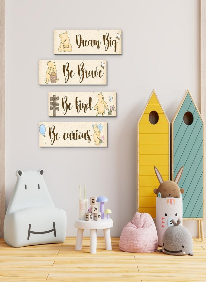 BirtDerr 4Pcs Winie the Pooh Nurasy Decor-Winnie Bedroom Wall Decor-Adorable Winnie the Pooh Sign for Baby Room-Winnie the Pooh Nursery Decor-Baby Shower Decorations(Classic) - Image 4