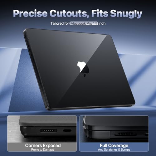 Soonjet Compatible for MacBook Pro 14 inch Case | M5 M4 M3 M2 M1 Pro/Max 2026-2021 | 100% Clear, Refined Black | Protective Hard Shell Laptop Cover | Crystal Black - Image 4