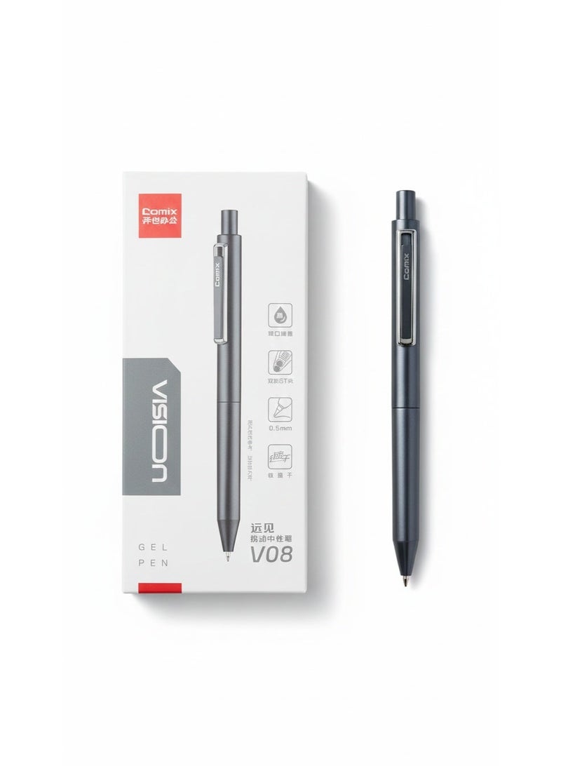 كوميكس قلم جيل 0.5 مم ، اسود ، 12 حبة V08 - Image 1