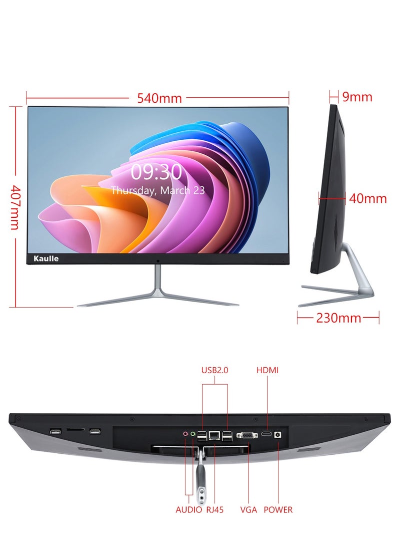 Kaulle - Desktop Computer All In One PC 23.8 Inch,‎Intel Core i5-1135G7 Processor,16 GB Ram, 512 GB Ssd,Windows 11  All In One Desktop Computer With Keyboard And Mouse Black KLY238H4G7 - Image 1