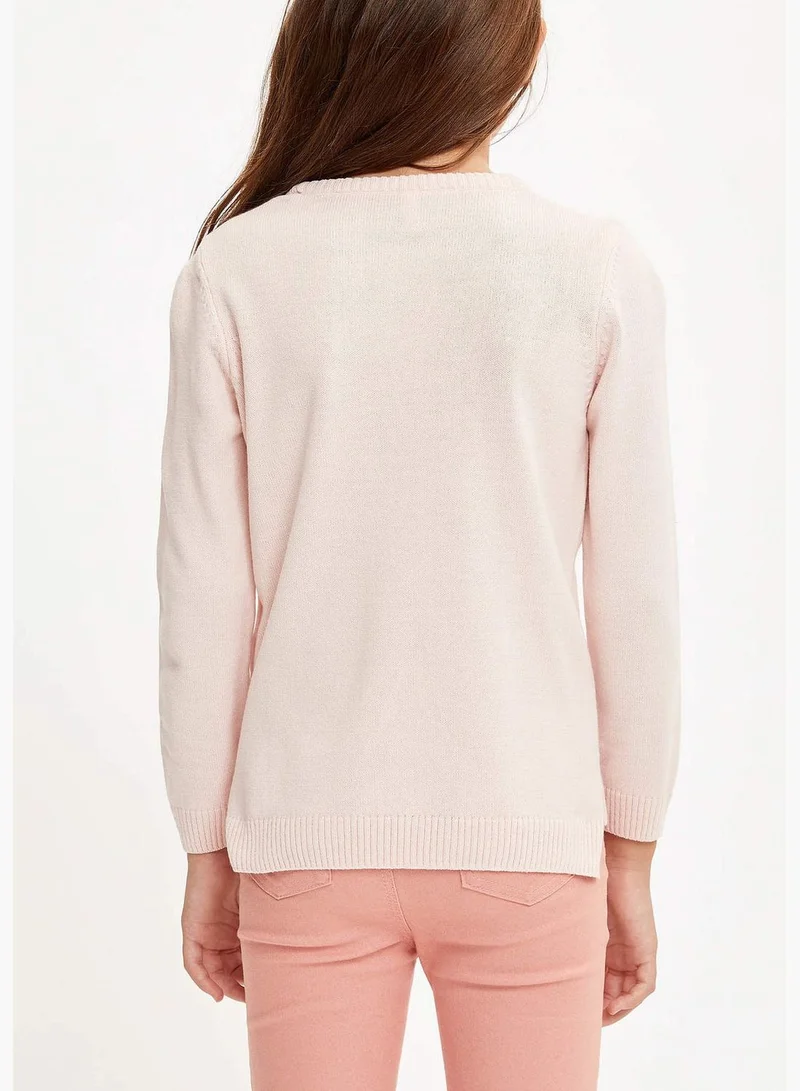 DeFacto Girl Tricot Regular Fit Crew Neck Clean Pullover
