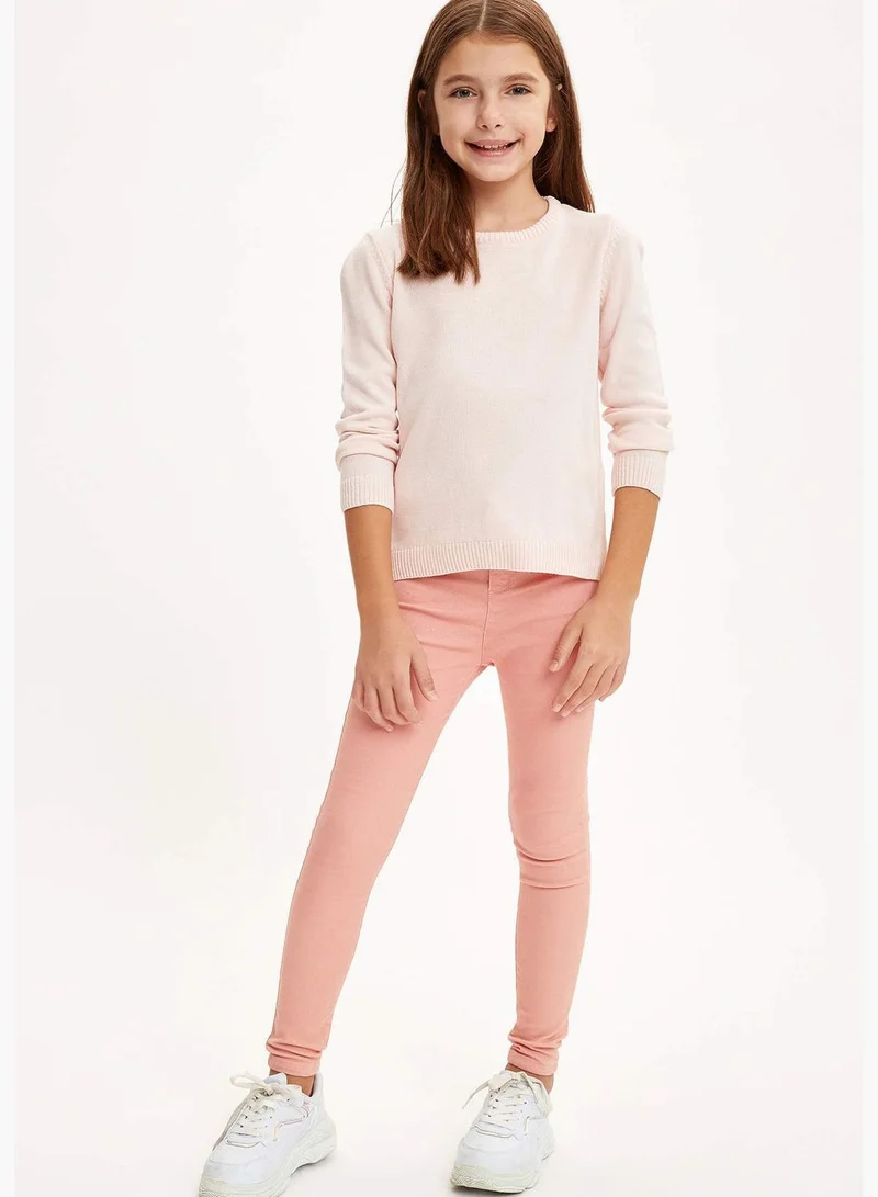 DeFacto Girl Tricot Regular Fit Crew Neck Clean Pullover