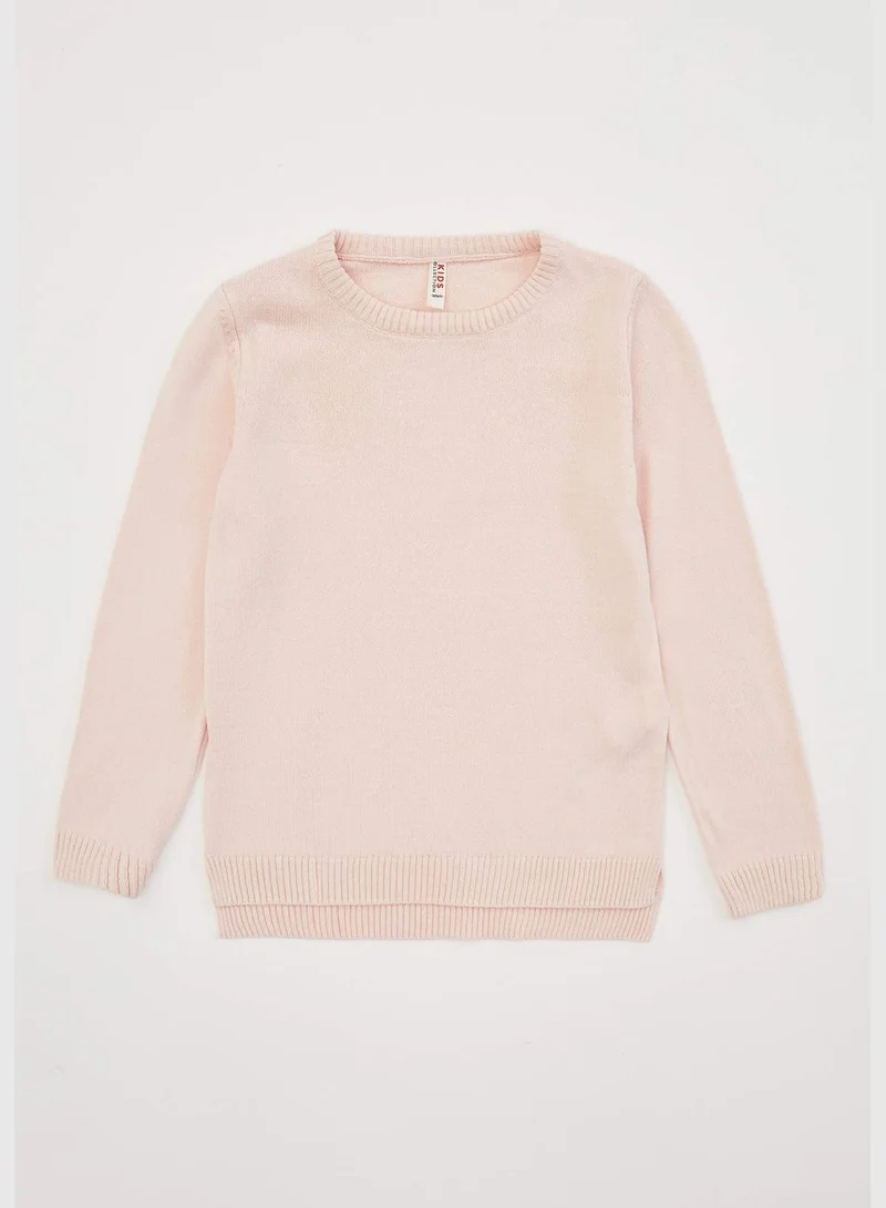 DeFacto Girl Tricot Regular Fit Crew Neck Clean Pullover