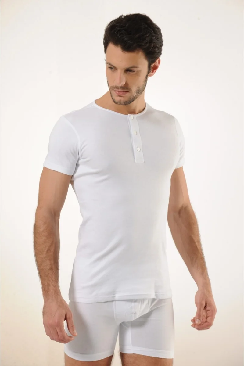 HMD 505 3-pack Cotton Button Detailed Collar Men's Athlete - White