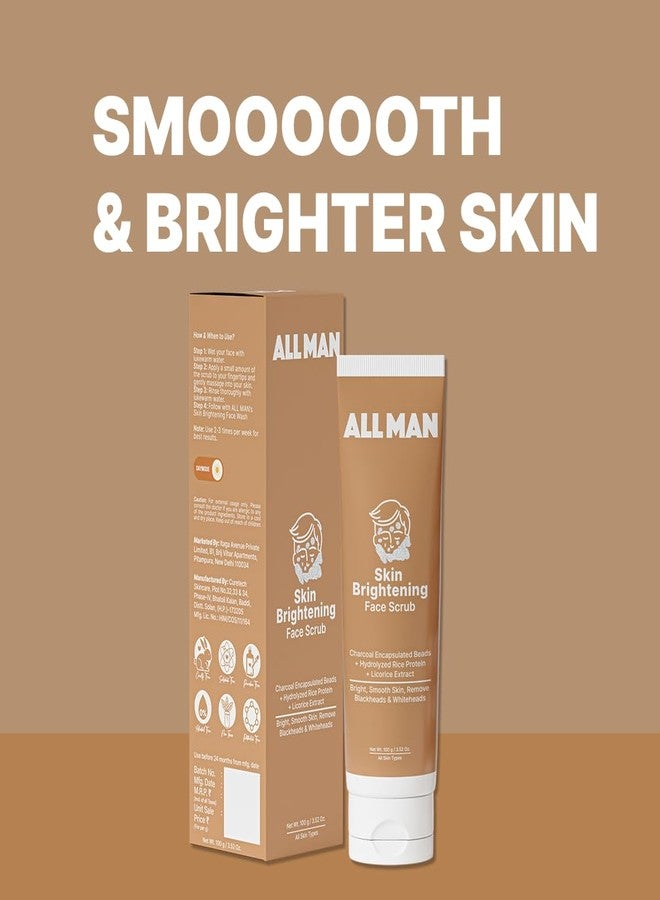 Allman ALL MAN Skin Brightening Face Scrub, Remove Dead Skin Cells, Dark Spots, Hyperpigmentation & Impurities, Gently Exfoliate Skin, with Coffee Exfoliating Granules & Licorice Extrac | Pack of 2 | 200g - Image 3