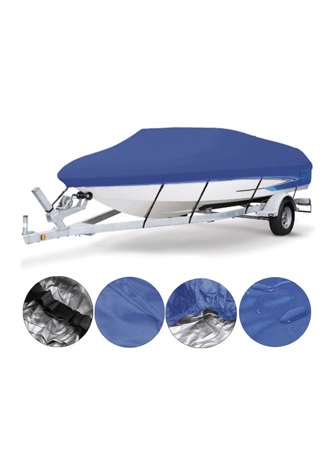 Generic Waterproof Trailerable Runabout Boat Cover Fit V-Hull Tri-Hull Fishing Ski Pro-Style Bass Boats Waterproof Boat Cover Durable Heavy Duty Polyester Trailerable Boat Cover for V-Hull Runabouts Outboards and I/O Bass Boats Black - Image 1