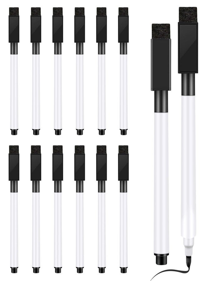 CdbC 12 Pcs Black Dry Erase Markers, Whiteboard Dry Erase Markers Fine Tip Small Magnetic Dry Erase Marker with Eraser Cap for School, Home, Office Supplies - Image 1