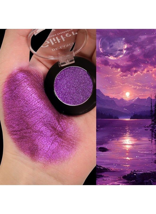 BEUSELF - Purple Shimmer Eyeshadow, Light Violet Shine Lavender Metallic Eyeshadows, Highly Pigmented Sparkle Finish Eye Makeup Palette, Long Lasting Blendable Shiny Eye Shadow, Talc Free (#8C Mood) - Image 1