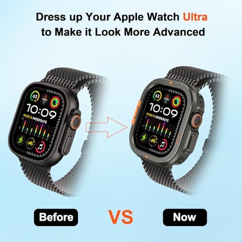Suphart 2 in-1 Metal Cover Compatible with Apple Watch Ultra 3/2/1 Case 49mm, Rugged Bumper with Back Protector for iWatch Ultra 49mm, Graphite - Image 4