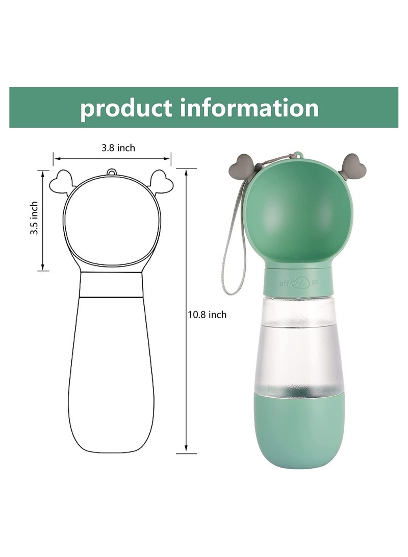 Dog Water Bottles for Walking, Portable Pet Water Bottle Dispenser with Food Container, Leak Proof Pet Drinking Bottle Dog Travel Water Bottle for Outdoor Hiking and Travel(19oz,Green) - Image 4