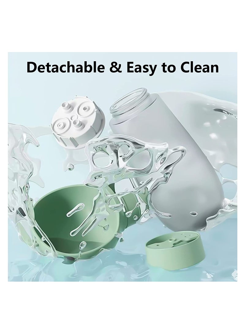 Dog Water Bottles for Walking, Portable Pet Water Bottle Dispenser with Food Container, Leak Proof Pet Drinking Bottle Dog Travel Water Bottle for Outdoor Hiking and Travel(19oz,Green) - Image 3