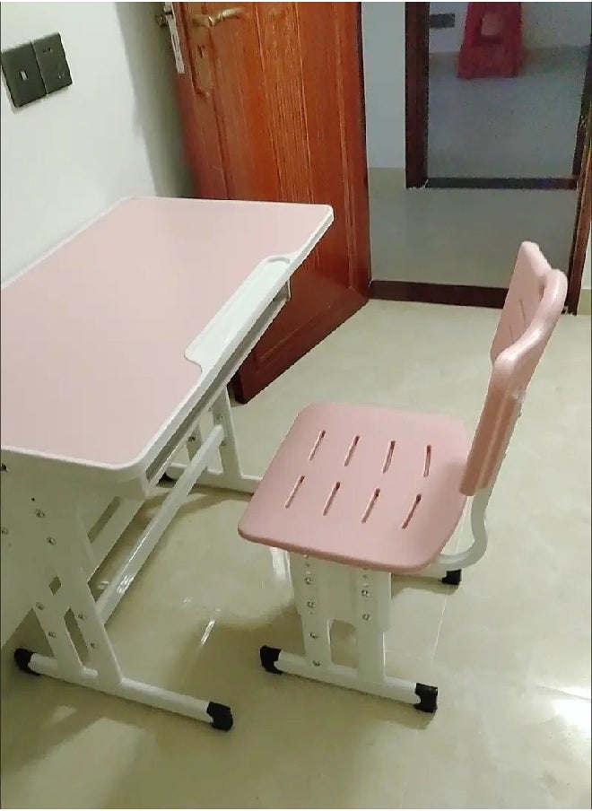 fashionhome Multifunction Modern Ergonomic Design Adjustable Height Student Desk Chair with Storage Drawers Study Reading and Drawing Workstation Table Kids Furniture Table and Chair Set for Children 60x40x76 and 38x36x42 Centimeter  - Image 2