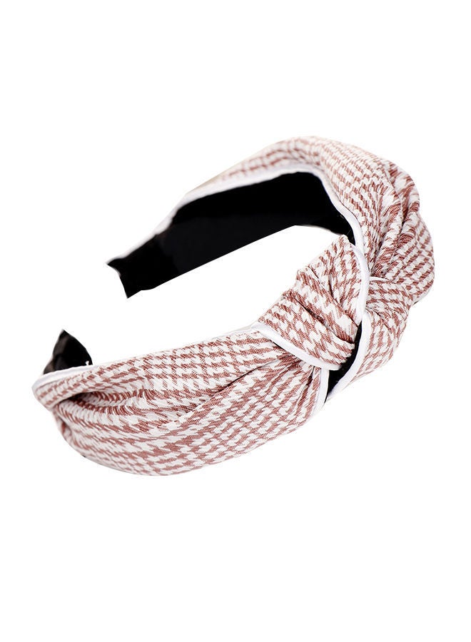 NIBEMINENT Polyester Color Block Pattern Hair Band Pink