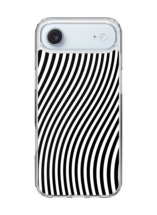 Stylizedd Classic Clear MagSafe Case for iPhone 17 Air , Hybrid Soft Case Flexible Edges Anti Drop TPU PC Gel Thin Transparent Cover [ Designed for iPhone 17 Air ] - Zebra Lines Full Print