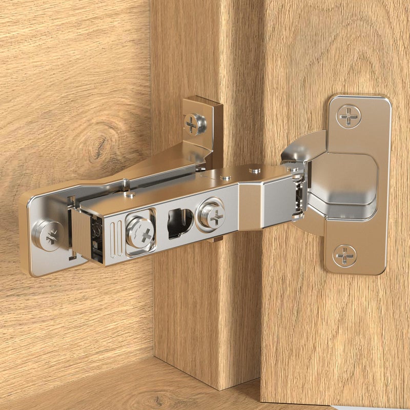 Onemake 2 Pack 110Â° Face Frame Inset Cabinet Hinges, Soft Closing 3D Adjustment, Clip On Plate, Smooth Slow Close Concealed Hidden Replacement, Easy Installation, Insert Hardware for Kitchen Cupborad - Image 1